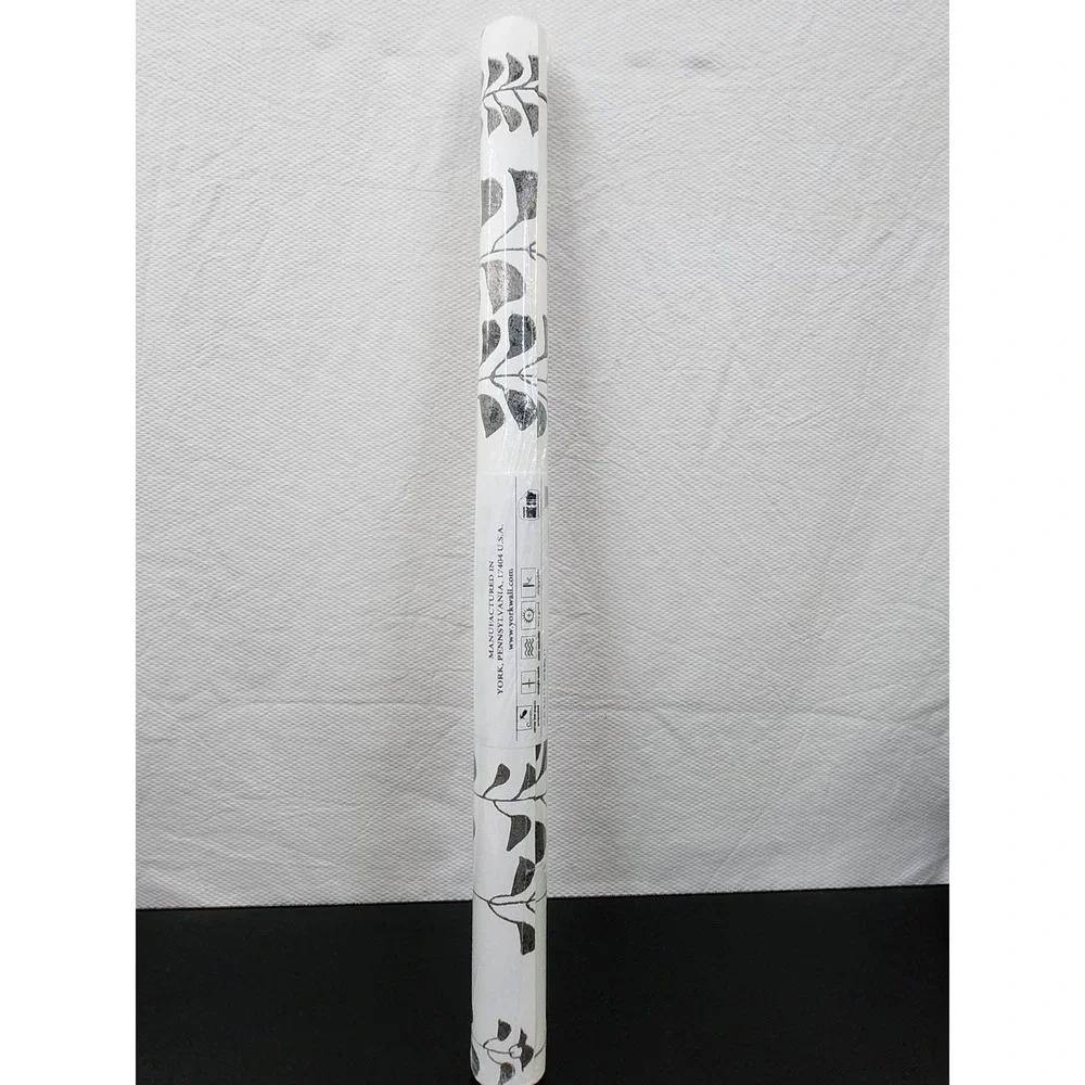 Wallpaper One Roll‎ York BW3943 Wisteria Black Metallic Paper 27in X 27ft